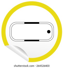 Flat bath icon on sticker for floor plan outline. Line editable EPS10 vector furniture illustration. View from above