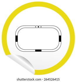 Flat bath icon on sticker for floor plan outline. Line editable EPS10 vector furniture illustration. View from above