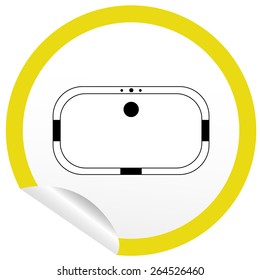 Flat bath icon on sticker for floor plan outline. Line editable EPS10 vector furniture illustration. View from above