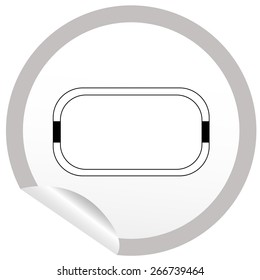 Flat bath icon on sticker for floor plan outline. Line editable EPS10 vector furniture illustration. View from above