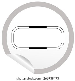 Flat bath icon on sticker for floor plan outline. Line editable EPS10 vector furniture illustration. View from above