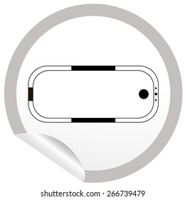 Flat bath icon on sticker for floor plan outline. Line editable EPS10 vector furniture illustration. View from above