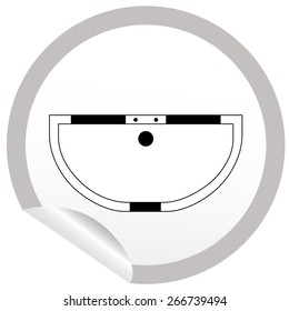 Flat bath icon on sticker for floor plan outline. Line editable EPS10 vector furniture illustration. View from above