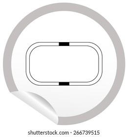 Flat bath icon on sticker for floor plan outline. Line editable EPS10 vector furniture illustration. View from above