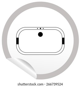 Flat bath icon on sticker for floor plan outline. Line editable EPS10 vector furniture illustration. View from above