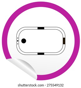 Flat bath icon on sticker for floor plan outline. Line editable EPS10 vector furniture illustration. View from above