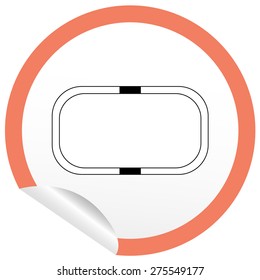 Flat bath icon on sticker for floor plan outline. Line editable EPS10 vector furniture illustration. View from above