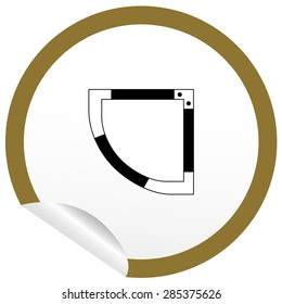 Flat bath icon on sticker for floor plan outline. Line editable EPS10 vector furniture illustration. View from above