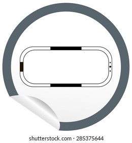 Flat bath icon on sticker for floor plan outline. Line editable EPS10 vector furniture illustration. View from above