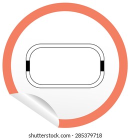 Flat bath icon on sticker for floor plan outline. Line editable EPS10 vector furniture illustration. View from above