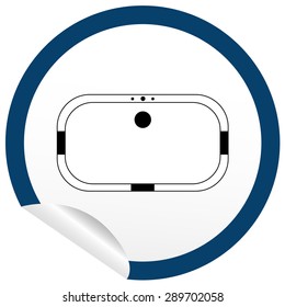 Flat bath icon on sticker for floor plan outline. Line editable EPS10 vector furniture illustration. View from above