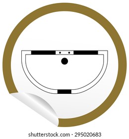 Flat bath icon on sticker for floor plan outline. Line editable EPS10 vector furniture illustration. View from above
