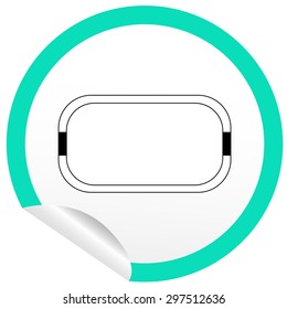 Flat bath icon on sticker for floor plan outline. Line editable EPS10 vector furniture illustration. View from above