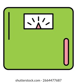 Flat Bathroom Scales Vector Icon for Wellness