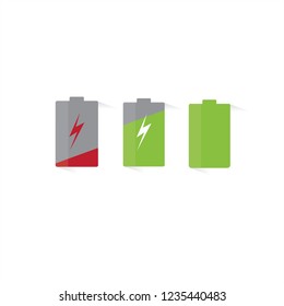 Flat battery charge indicator, vector graphics
