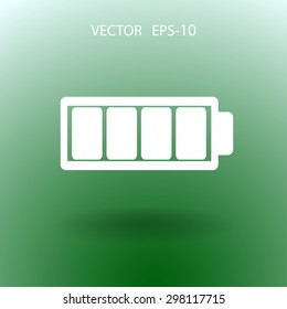 Icono de batería plana completa