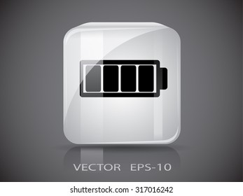 Icono de batería plana completa