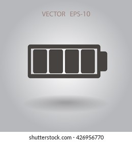 Icono de batería plana completa