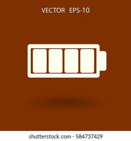 Icono de batería plana completa, ilustración vectorial