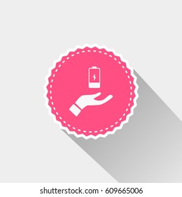 flat battery icon in hand