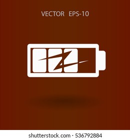 icono de batería plana, ilustración vectorial