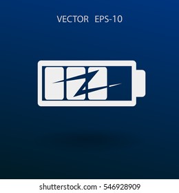 icono de batería plana, ilustración vectorial