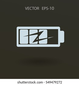 icono de batería plana, ilustración vectorial