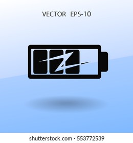 icono de batería plana, ilustración vectorial
