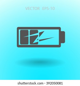 Flat battery low power icon