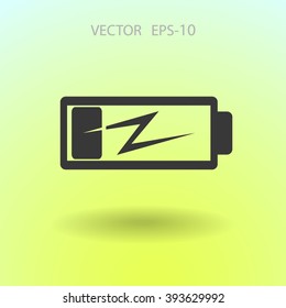 Icono de baja potencia de la batería plana