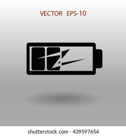 Icono de baja potencia de la batería plana