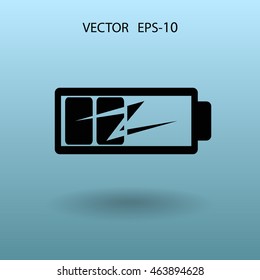 Flat battery low power icon