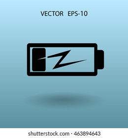 Ícone de bateria plana com baixo consumo