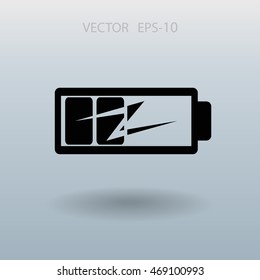 Icono de baja potencia de la batería plana