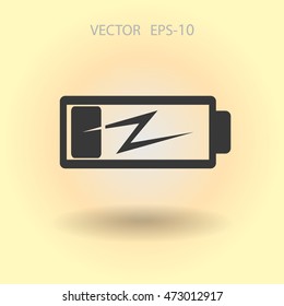 Icono de baja potencia de la batería plana