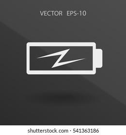 Flat battery low power icon, vector illustration