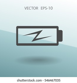 Icono de baja potencia de la batería plana, ilustración vectorial