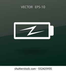 Icono de baja potencia de la batería plana, ilustración vectorial
