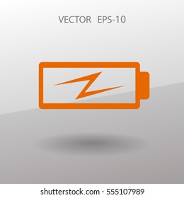 Icono de baja potencia de la batería plana, ilustración vectorial