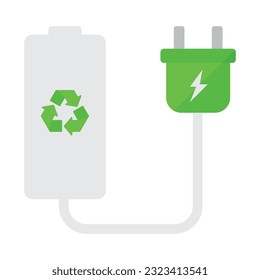 flat battery and plug illustration on white background, refrigerator clip art, 