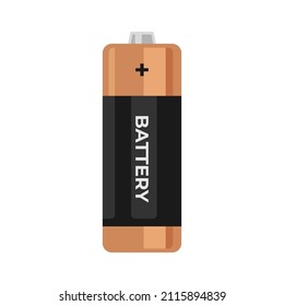Batería plana con estilo de esquina redonda aislada en fondo blanco