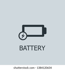 Flat battery vector icon. Battery illustration for web, mobile apps, design. Battery vector symbol.