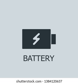 Flat battery vector icon. Battery illustration for web, mobile apps, design. Battery vector symbol.