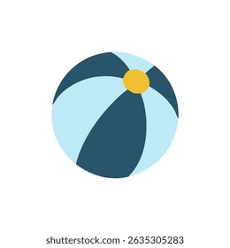 Flat Beach Ball Icon – Summer Toy Illustration