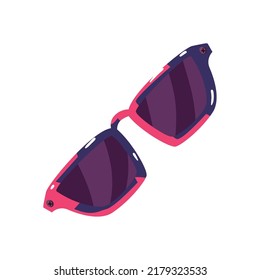flat beach sunglasses over white
