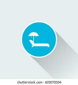 flat beach umbrella icon