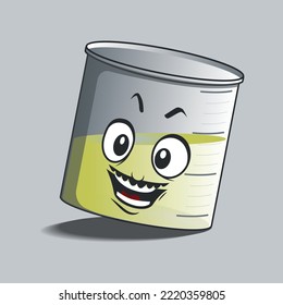 flat beaker cartoon character with happy facial expression