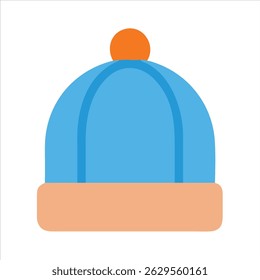 Conceito de design de ícone de objeto de gorro plano isolado