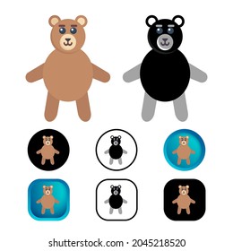 Flat Bear Animal Icon Collection