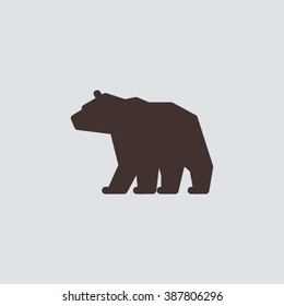 Flat bear icon for map, cartography, app or web. Vector sign.